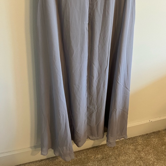 *NWT* Birdy Grey Kae Chiffon Silver Bridesmaid Dress Small No Slit - Picture 9 of 11